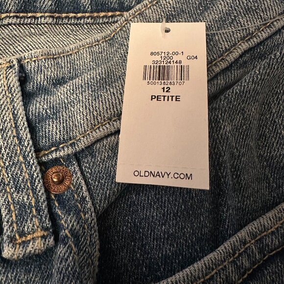 Old Navy Ladies Curvy Extra High-Waisted Straight Jeans / 12 Petite / New w Tags - Picture 4 of 11